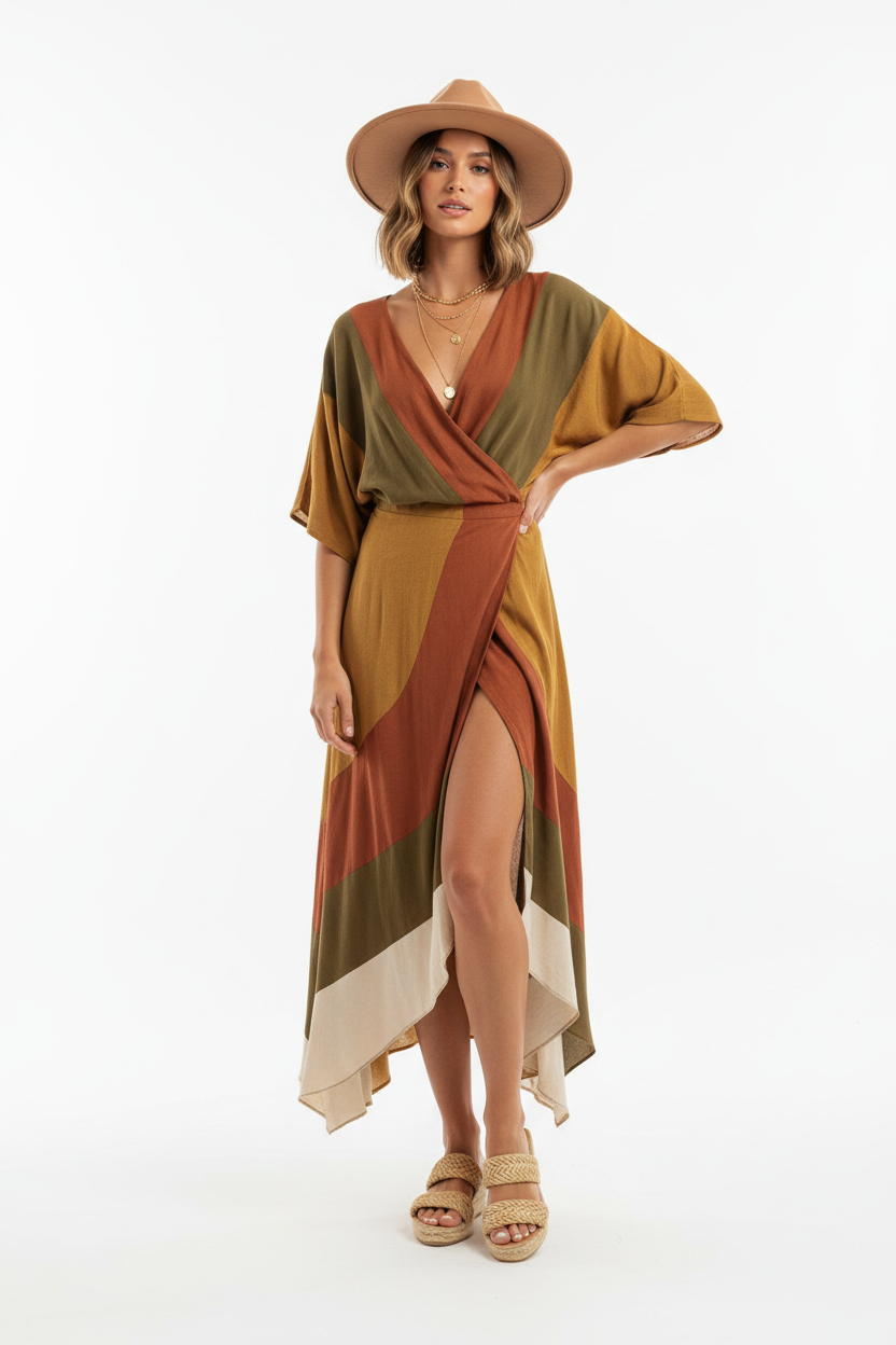 Boho-Luxe Wrap Dress