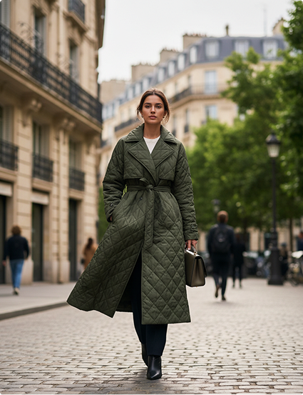 Quilted Trench Coat